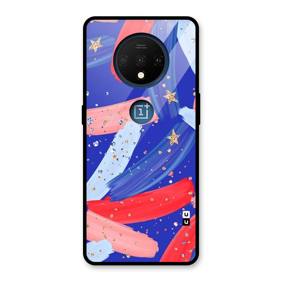 Paint Stars Glass Back Case for OnePlus 7T