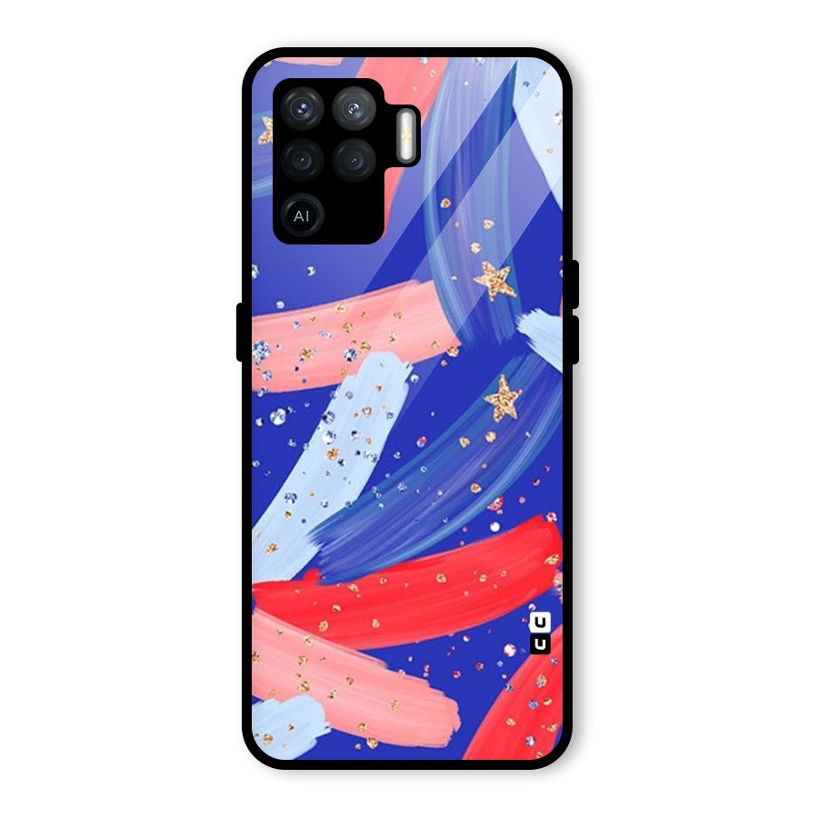 Paint Stars Glass Back Case for Oppo F19 Pro
