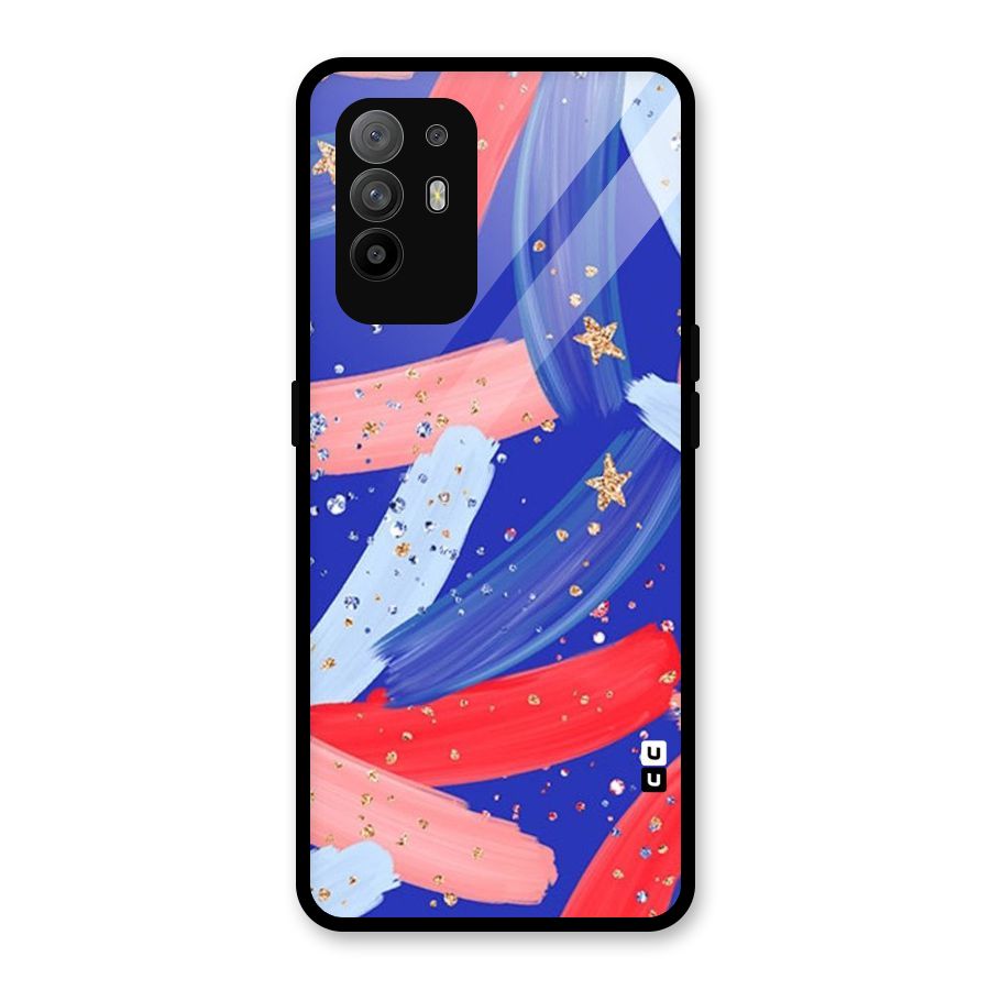 Paint Stars Glass Back Case for Oppo F19 Pro Plus 5G