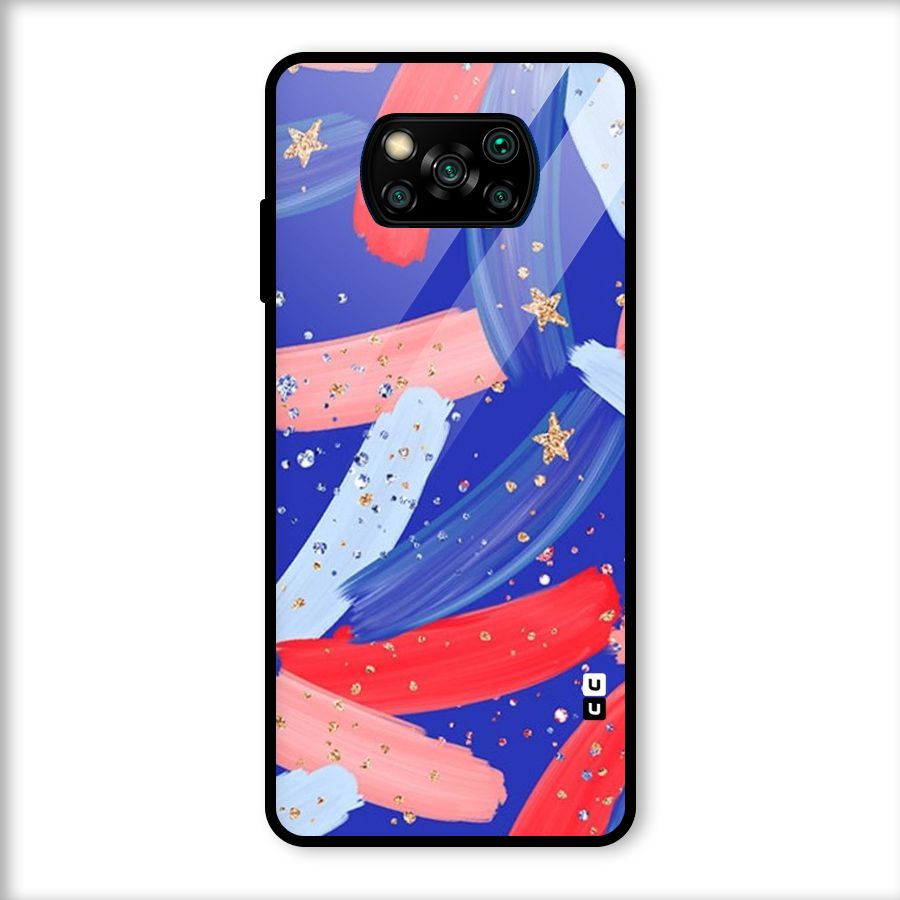 Paint Stars Glass Back Case for Poco X3