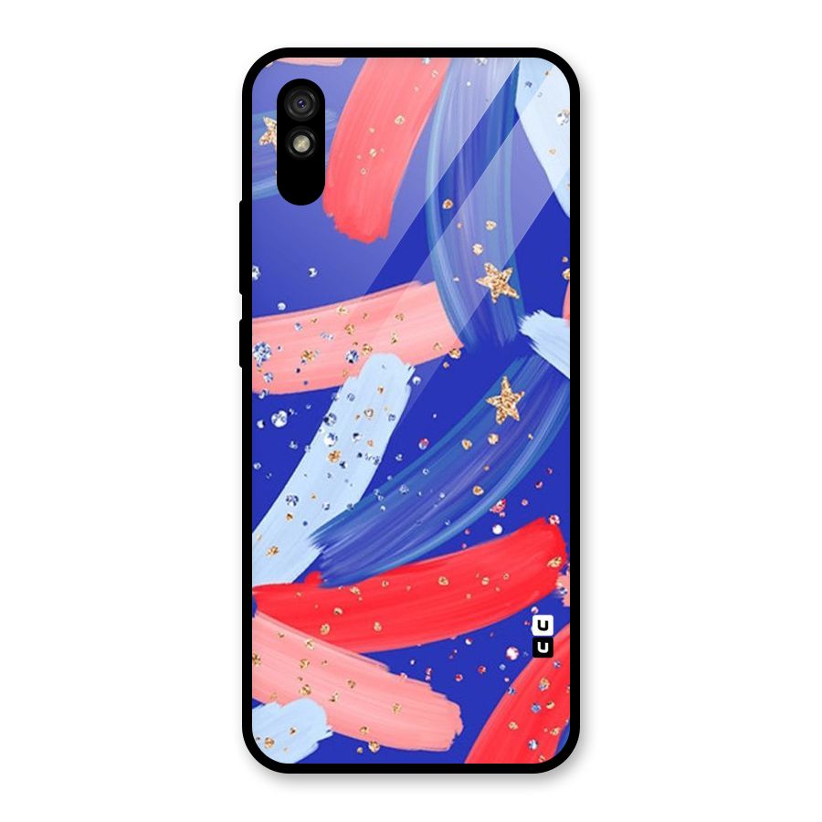 Paint Stars Glass Back Case for Redmi 9A