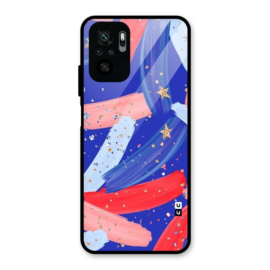Paint Stars Glass Back Case for Redmi Note 10S