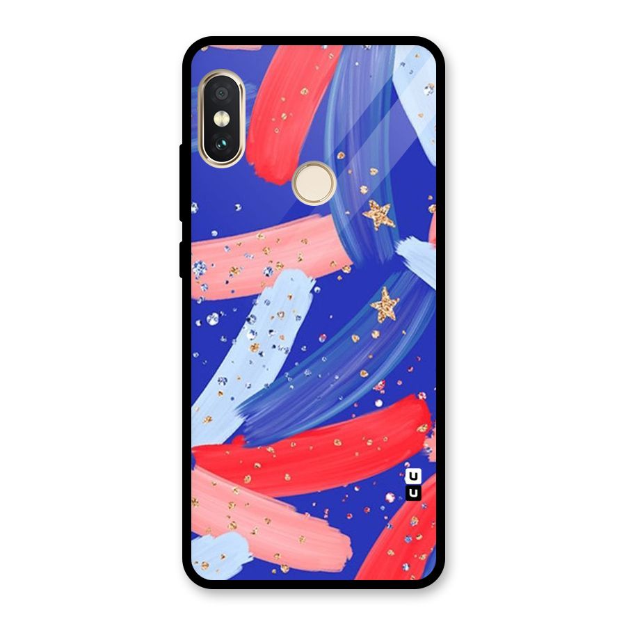 Paint Stars Glass Back Case for Redmi Note 5 Pro