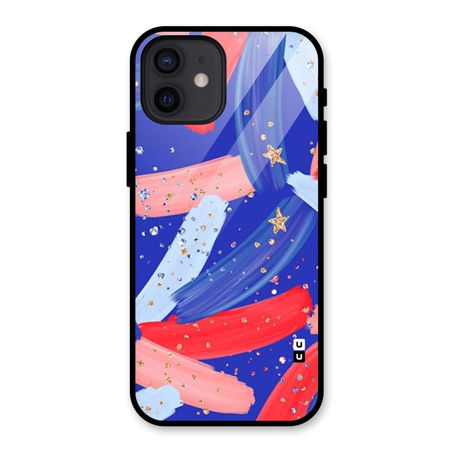 Paint Stars Glass Back Case for iPhone 12