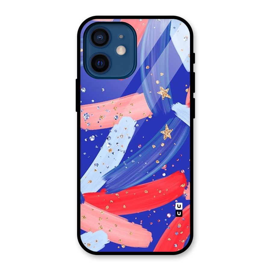 Paint Stars Glass Back Case for iPhone 12 Mini