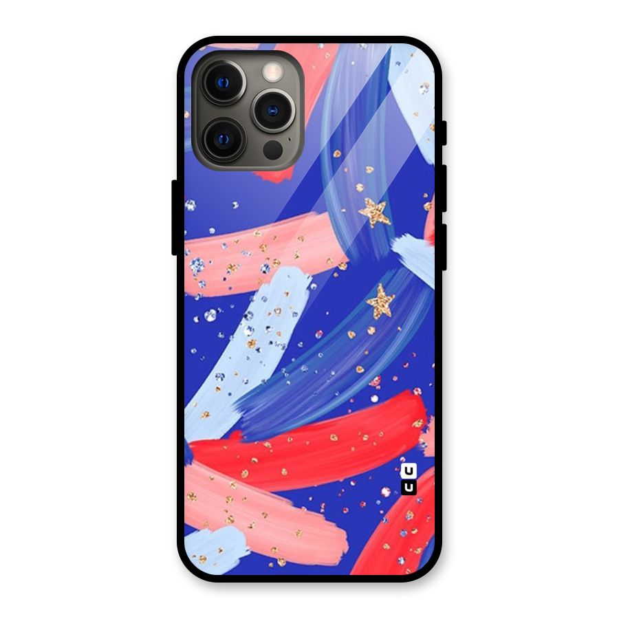 Paint Stars Glass Back Case for iPhone 12 Pro Max