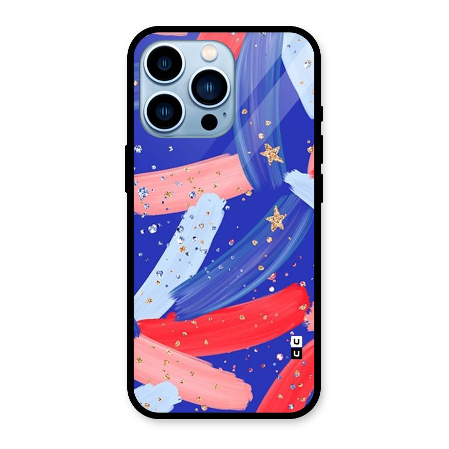 Paint Stars Glass Back Case for iPhone 13 Pro