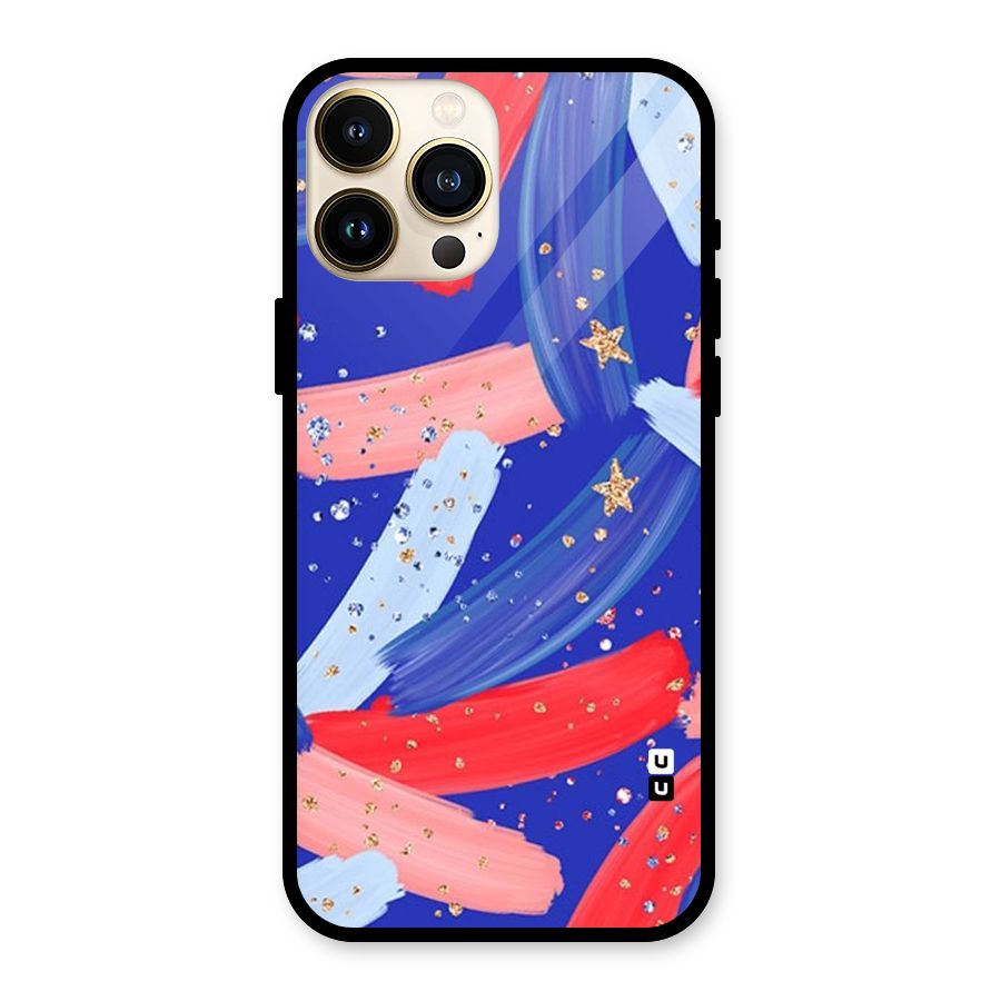 Paint Stars Glass Back Case for iPhone 13 Pro Max