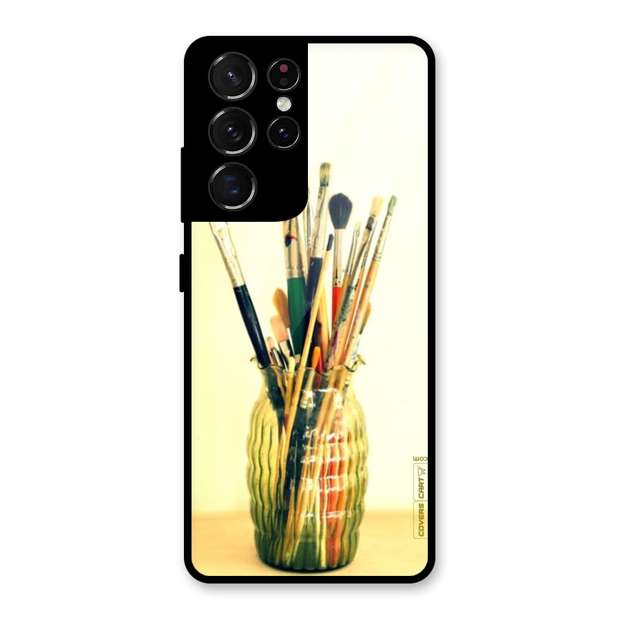 Paint Vass Glass Back Case for Galaxy S21 Ultra 5G