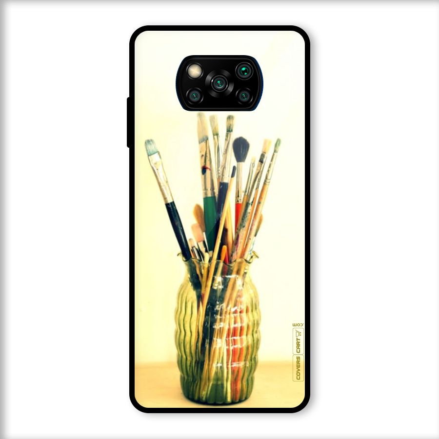 Paint Vass Glass Back Case for Poco X3
