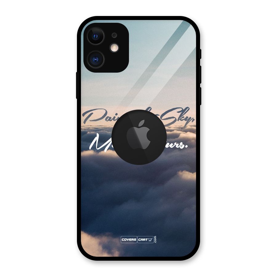 Paint the Sky Glass Back Case for iPhone 11 Logo Cut