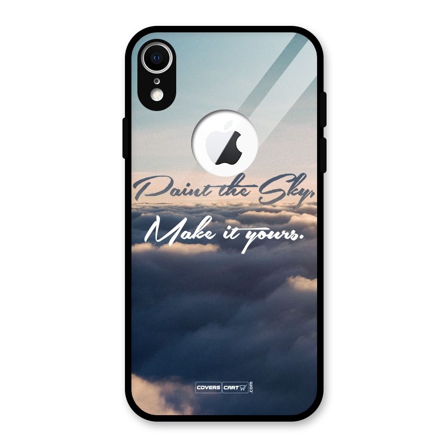 Paint the Sky Glass Back Case for iPhone XR Logo Cut