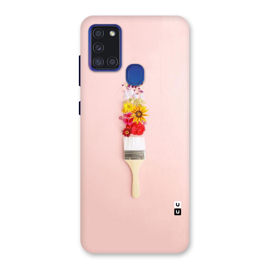 Painted Flowers Back Case for Galaxy A21s
