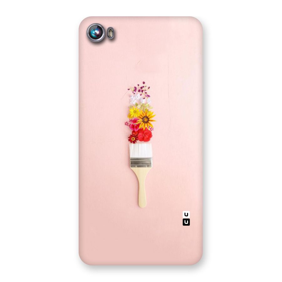 Painted Flowers Back Case for Micromax Canvas Fire 4 A107