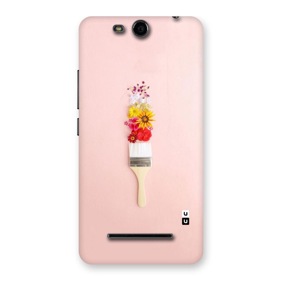 Painted Flowers Back Case for Micromax Canvas Juice 3 Q392