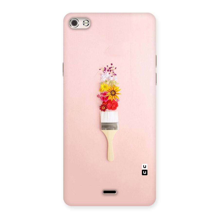 Painted Flowers Back Case for Micromax Canvas Silver 5