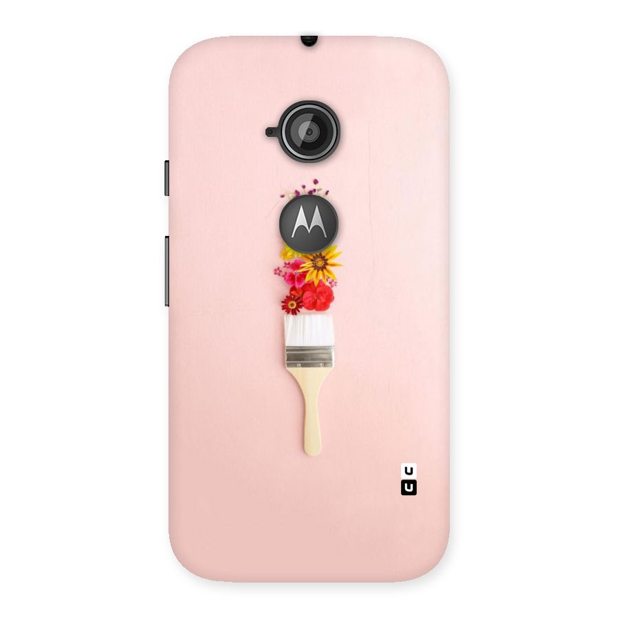 Painted Flowers Back Case for Moto E 2nd Gen