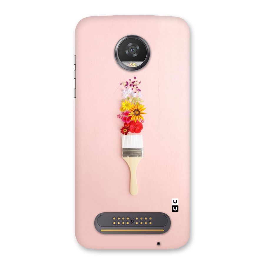 Painted Flowers Back Case for Moto Z2 Play
