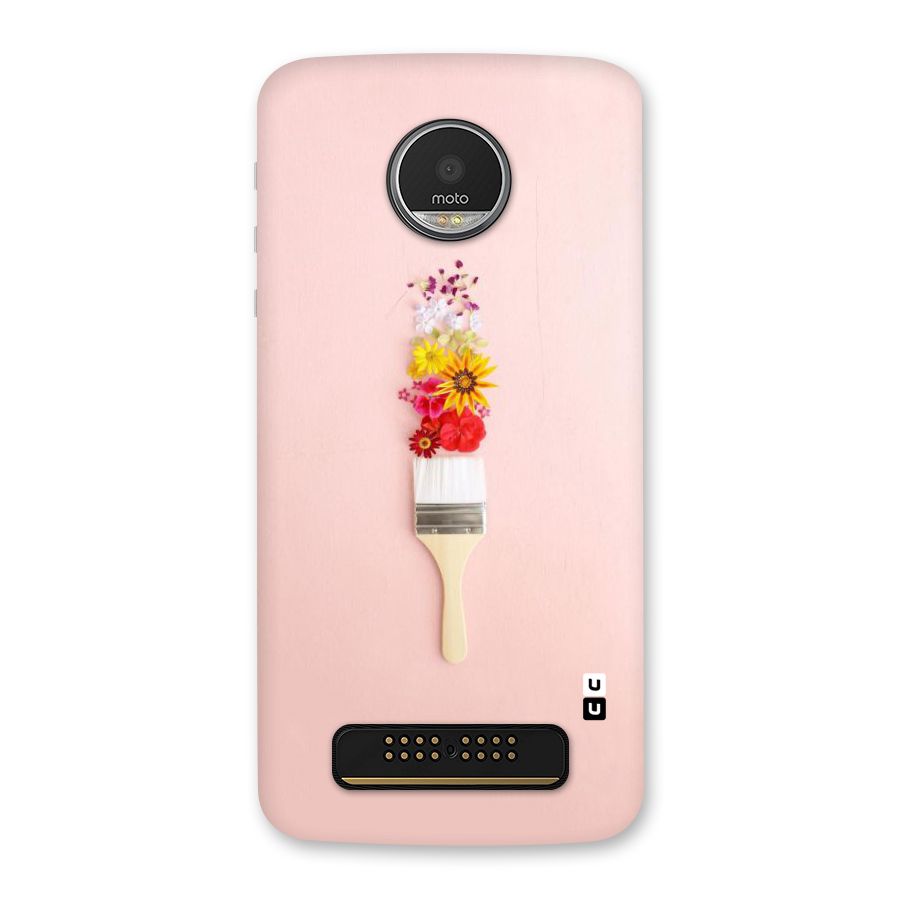 Painted Flowers Back Case for Moto Z Play