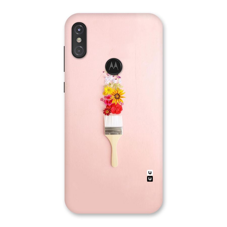Painted Flowers Back Case for Motorola One Power