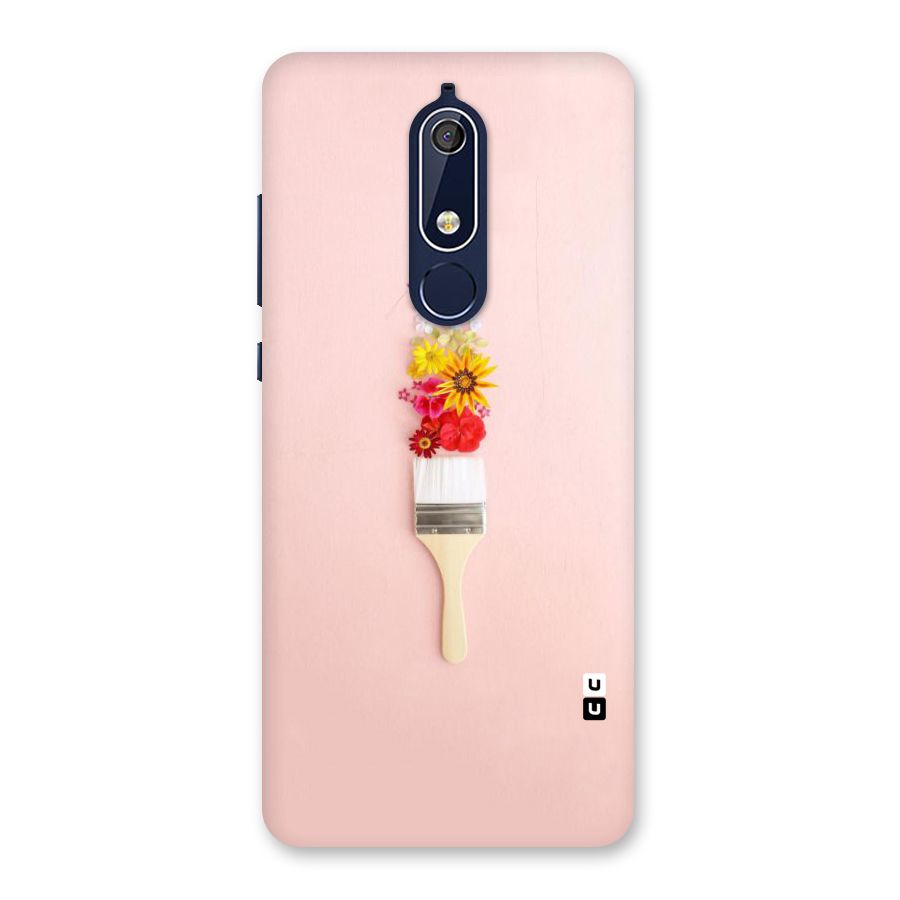 Painted Flowers Back Case for Nokia 5.1