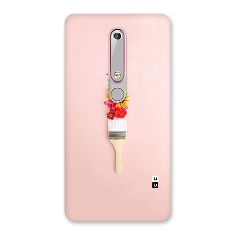 Painted Flowers Back Case for Nokia 6.1