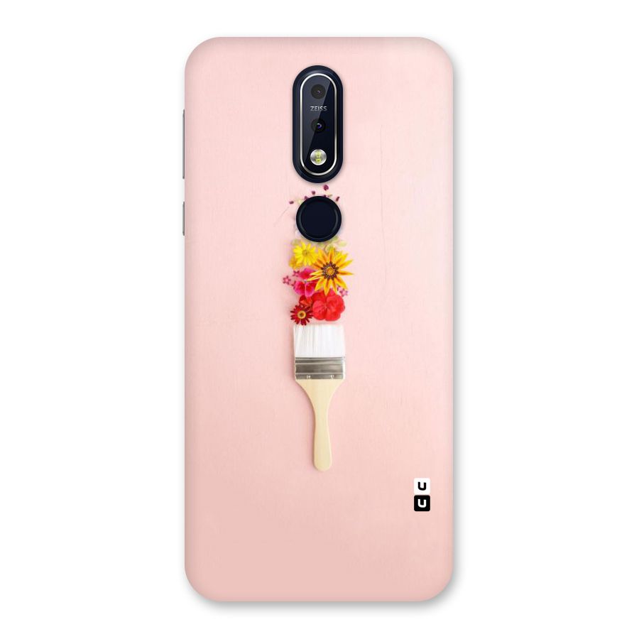 Painted Flowers Back Case for Nokia 7.1