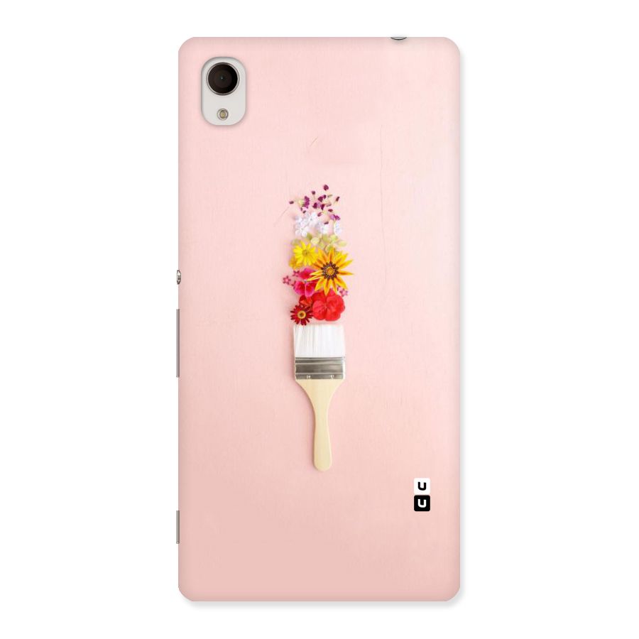 Painted Flowers Back Case for Xperia M4 Aqua