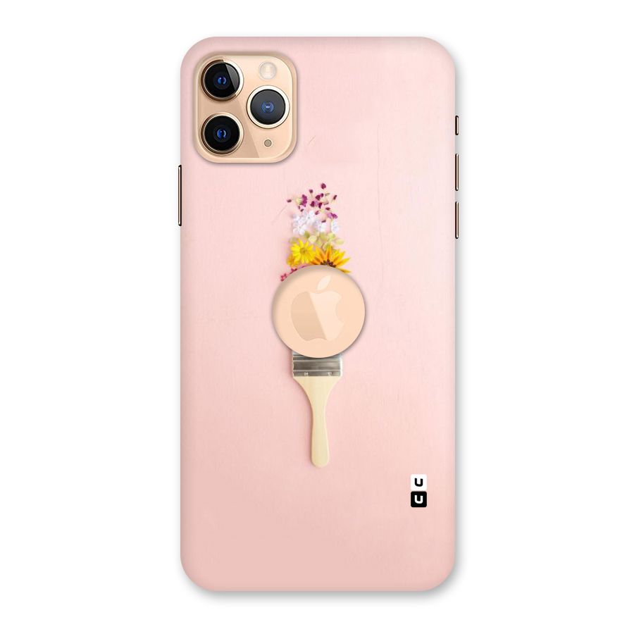 Painted Flowers Back Case for iPhone 11 Pro Max Logo Cut