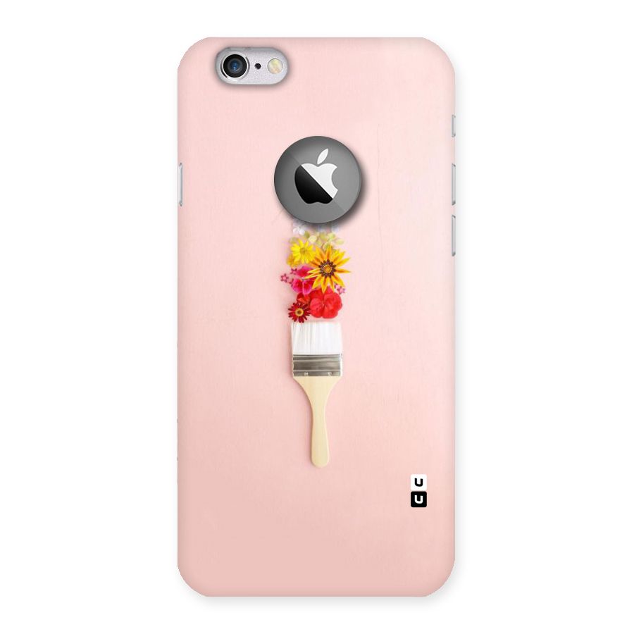 Painted Flowers Back Case for iPhone 6 Logo Cut
