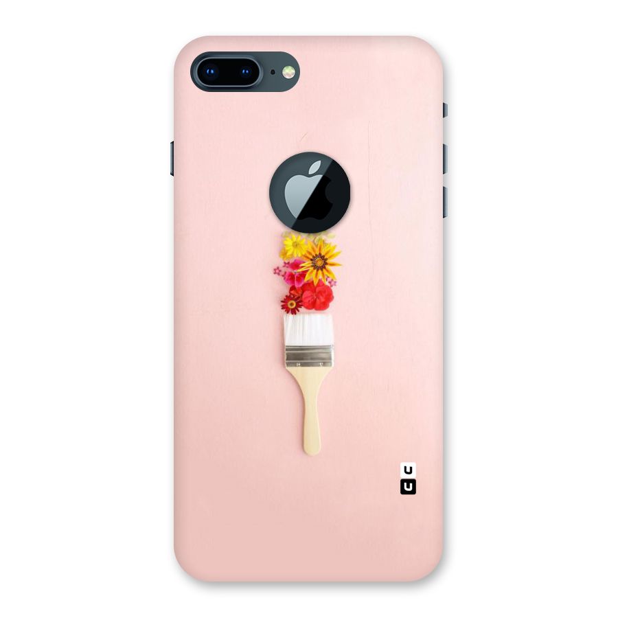 Painted Flowers Back Case for iPhone 7 Plus Logo Cut