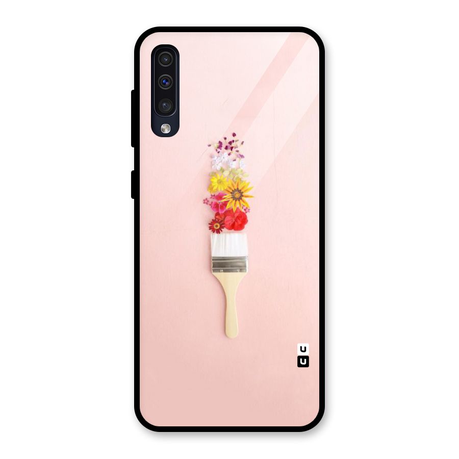 Painted Flowers Glass Back Case for Galaxy A30s
