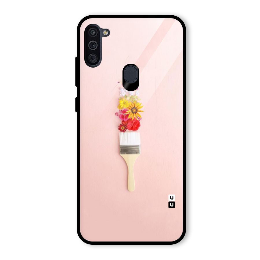 Painted Flowers Glass Back Case for Galaxy M11