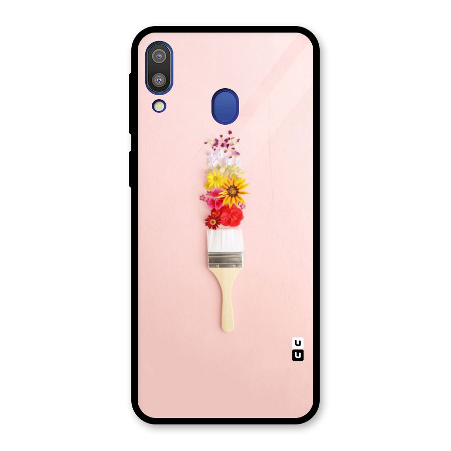 Painted Flowers Glass Back Case for Galaxy M20
