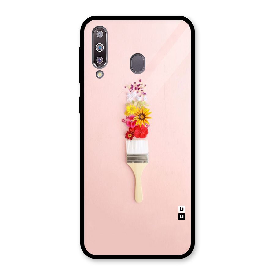 Painted Flowers Glass Back Case for Galaxy M30