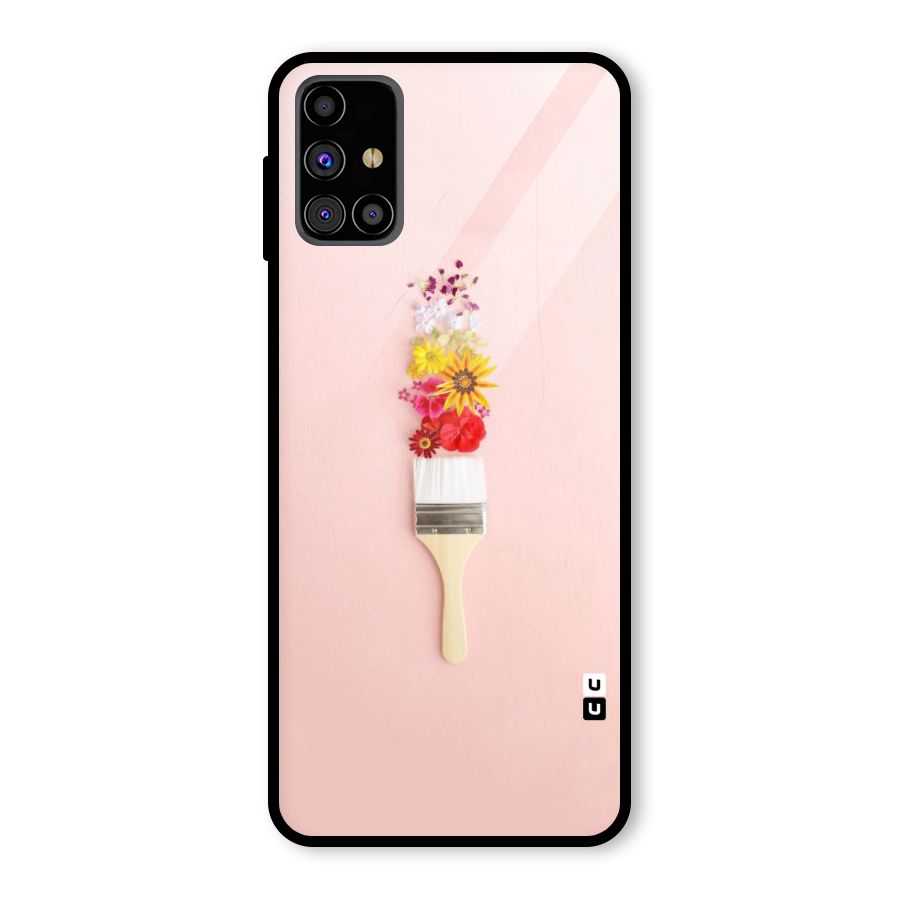 Painted Flowers Glass Back Case for Galaxy M31s