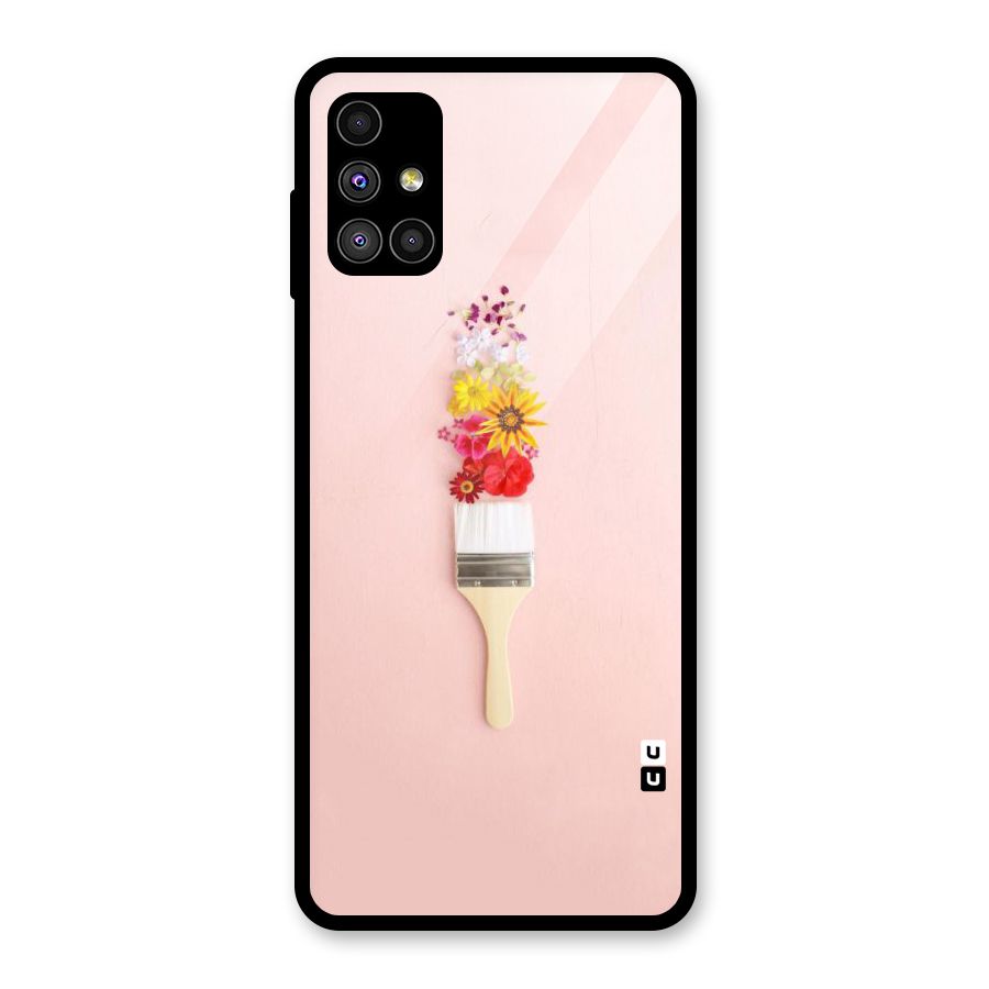 Painted Flowers Glass Back Case for Galaxy M51