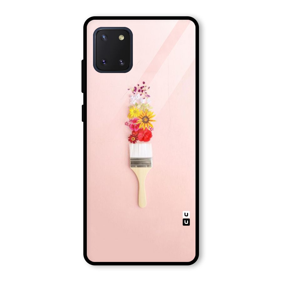 Painted Flowers Glass Back Case for Galaxy Note 10 Lite