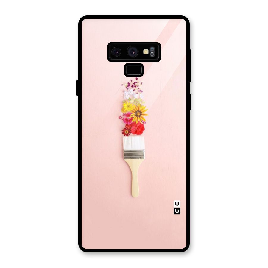 Painted Flowers Glass Back Case for Galaxy Note 9