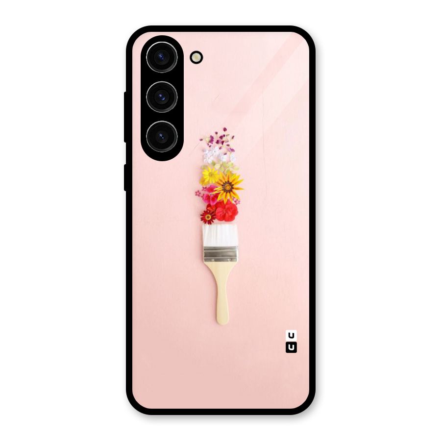 Painted Flowers Glass Back Case for Galaxy S23 Plus