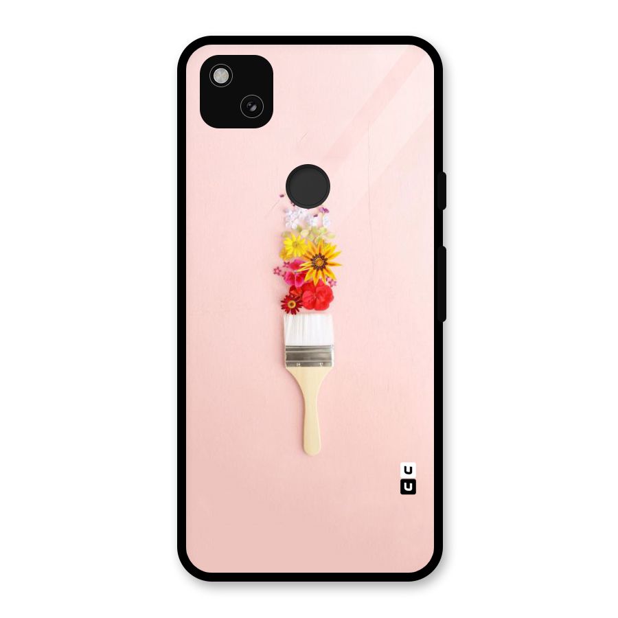 Painted Flowers Glass Back Case for Google Pixel 4a