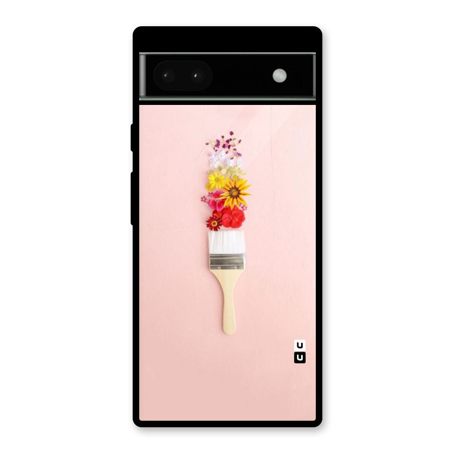 Painted Flowers Glass Back Case for Google Pixel 6a