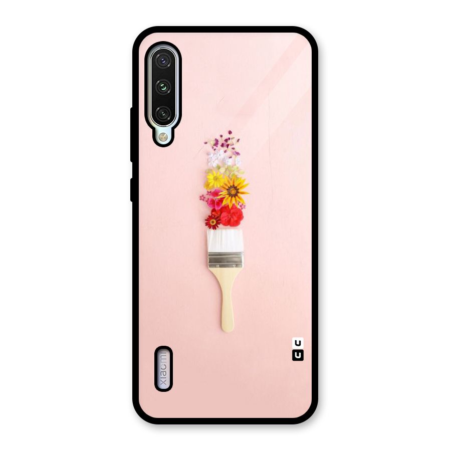 Painted Flowers Glass Back Case for Mi A3