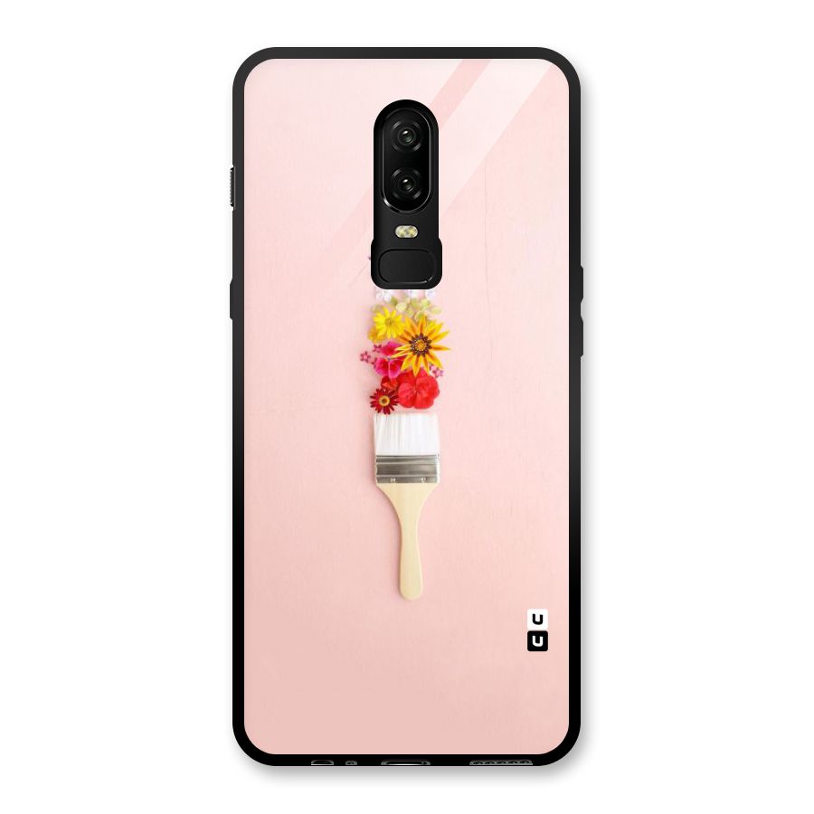 Painted Flowers Glass Back Case for OnePlus 6