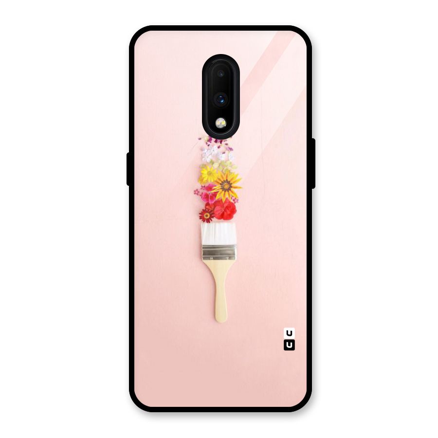 Painted Flowers Glass Back Case for OnePlus 7