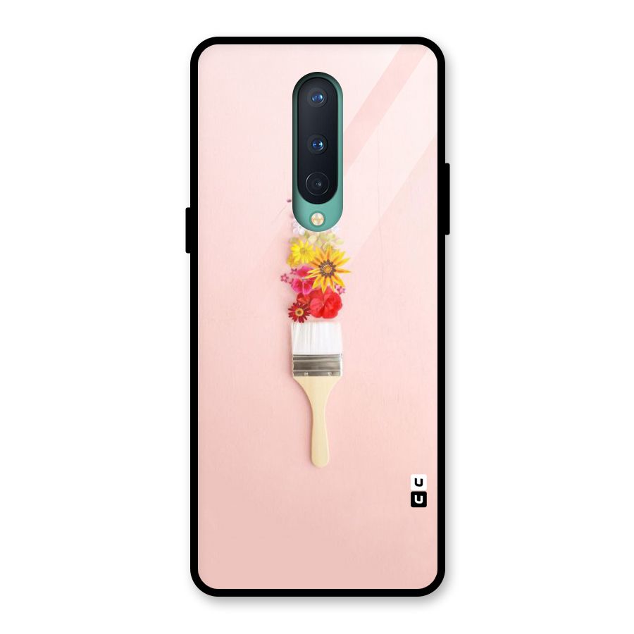 Painted Flowers Glass Back Case for OnePlus 8