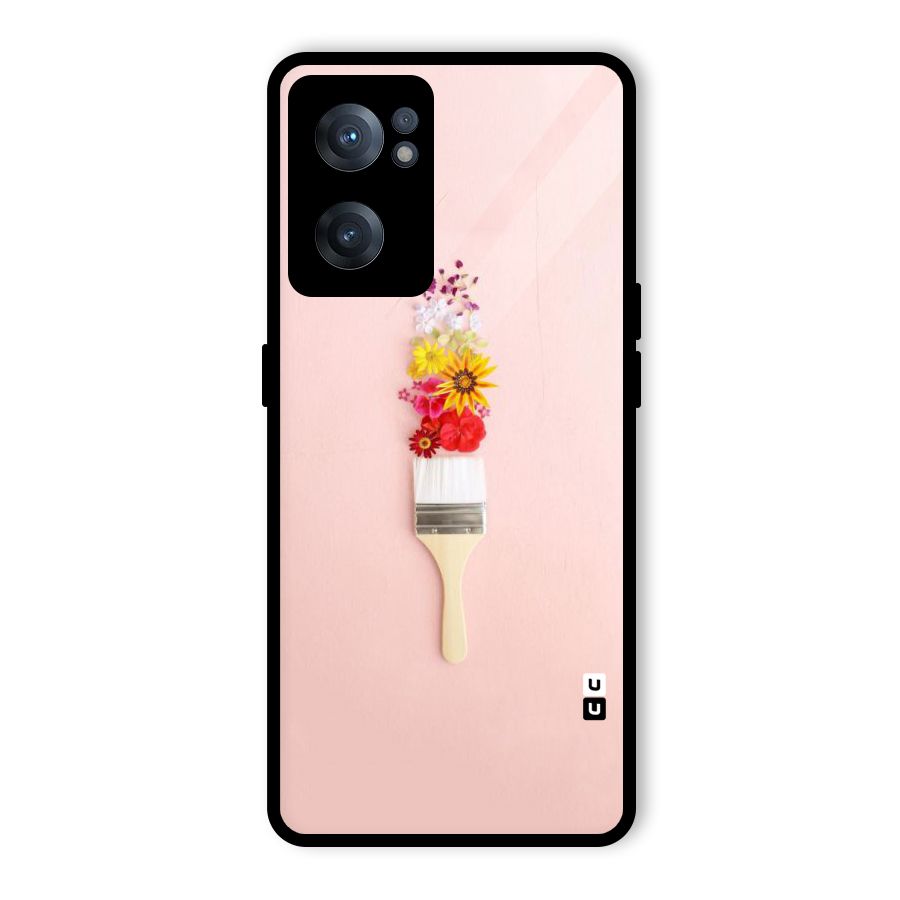 Painted Flowers Glass Back Case for OnePlus Nord CE 2 5G