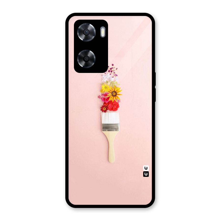 Painted Flowers Glass Back Case for Oppo A57 2022
