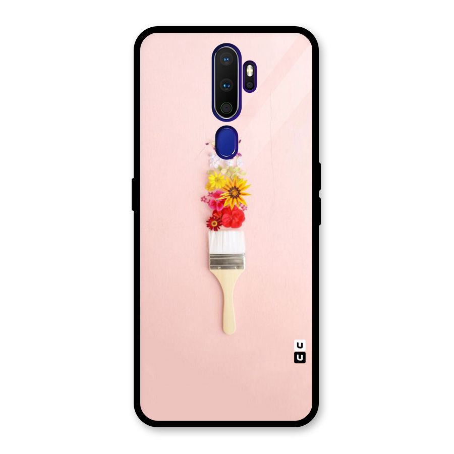 Painted Flowers Glass Back Case for Oppo A9 (2020)