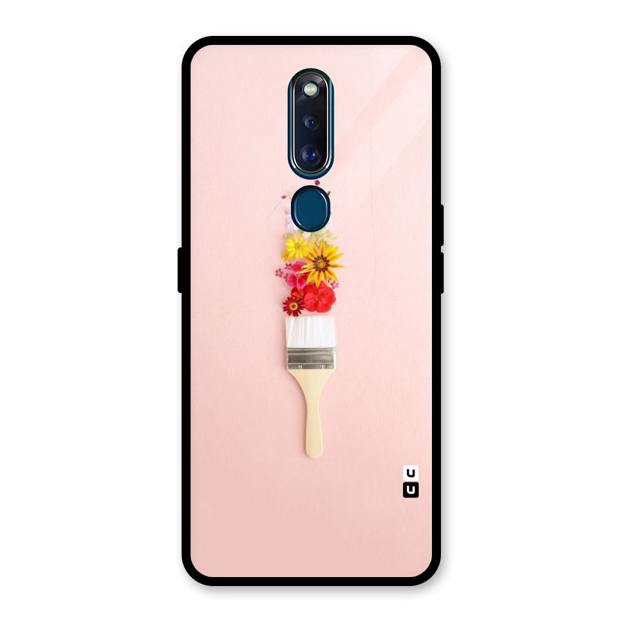 Painted Flowers Glass Back Case for Oppo F11 Pro